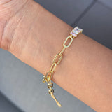 Paperclip Baguette Tennis Bracelet