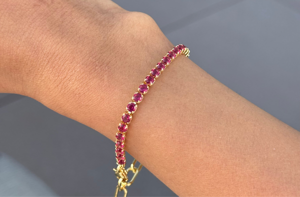 paperclip ruby tennis bracelet