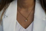 Dainty Knot Pearl Necklace