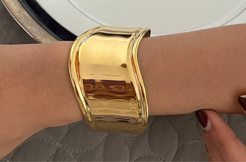 Curved Gold Cuff