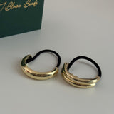 Set of 2 - Gold Glossy single & Double Hair Cuffs