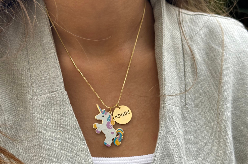 Kids Unicorn Name Necklace