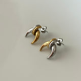 Silver Gold Moon Earrings