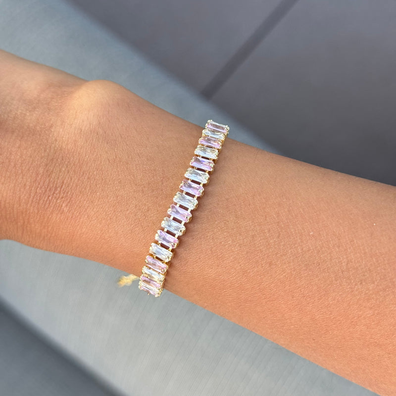 Paperclip Baguette Tennis Bracelet