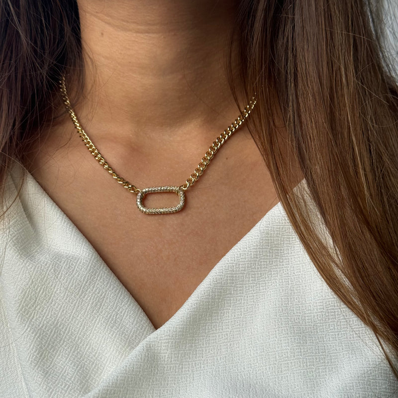 Studded Link Gold Chain Choker