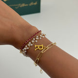 Golden Scarlet Bracelet Stack - Set of 3