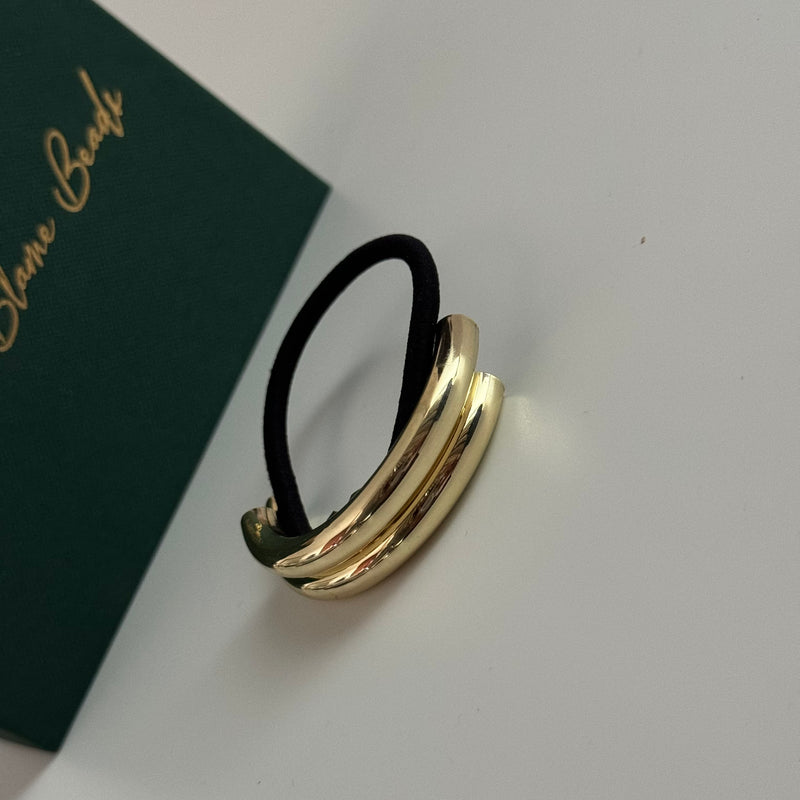 Gold Glossy Double Hair Cuff