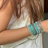 Caribbean Turquoise Beaded Wrap Bracelet