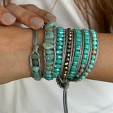 Caribbean Turquoise Beaded Wrap Bracelet