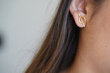 Circle Gold Chain Detachable Earrings