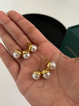 Pearl Half Hoops