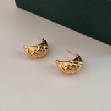 Gold Croissant Earrings