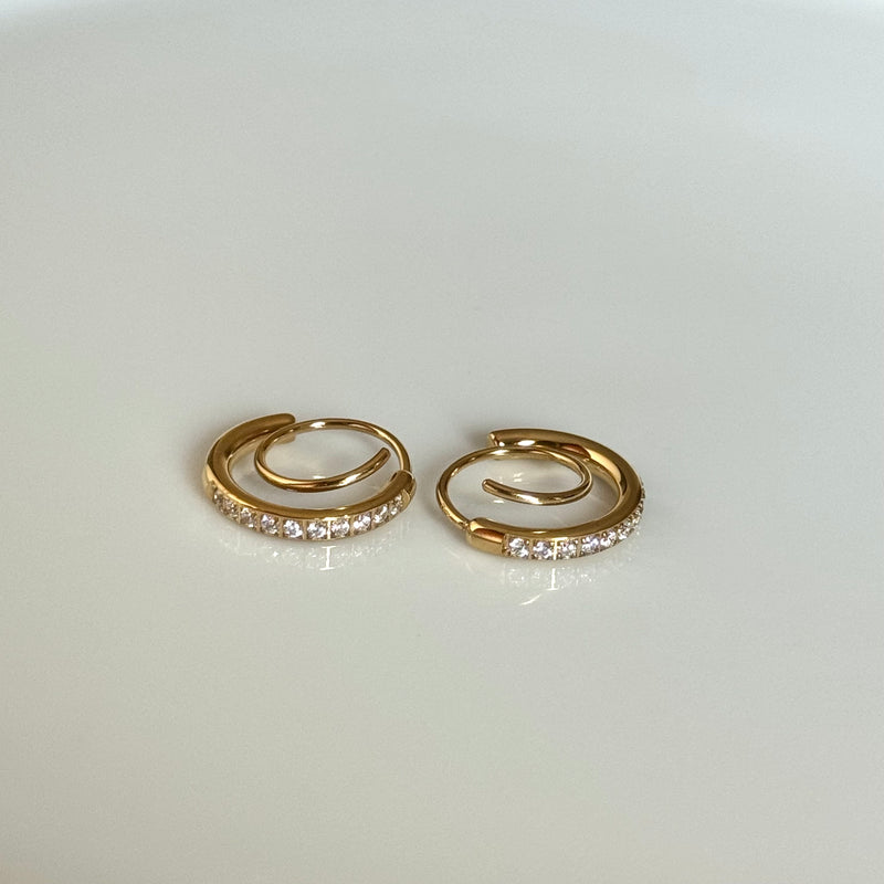 Studded Double Layered Hoops (illusion of double piercing)