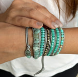 Caribbean Turquoise Beaded Wrap Bracelet