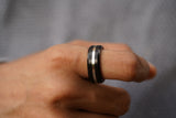 Black Ring with Silver band