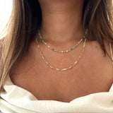 Sunset Jade Double Layer Necklace