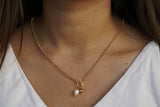 Dainty Knot Pearl Necklace