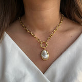 Irregular Pearl Chain Necklace