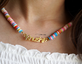 Personalized Beaded Rainbow Kids Necklace