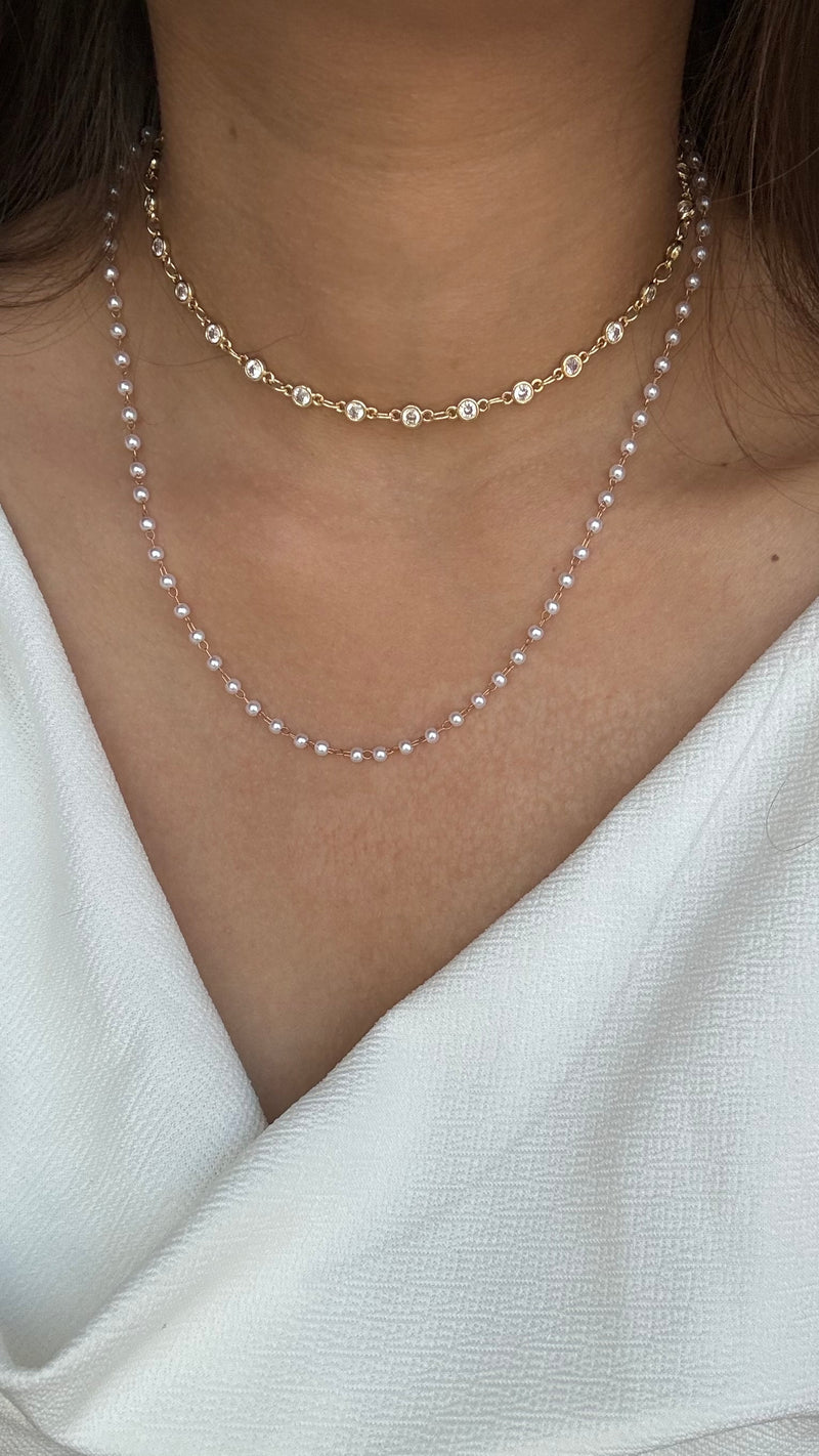 Dainty Pearl Layering Chain