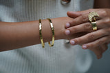 Wide Hammered Gold Cuff