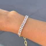 Paperclip Baguette Tennis Bracelet