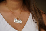 Name Necklace with Daisy Flower