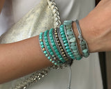 Caribbean Turquoise Beaded Wrap Bracelet