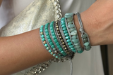 Caribbean Turquoise Beaded Wrap Bracelet