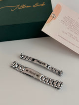 Personalised Name Link Chain Bracelet - Couple Set with gift box and note