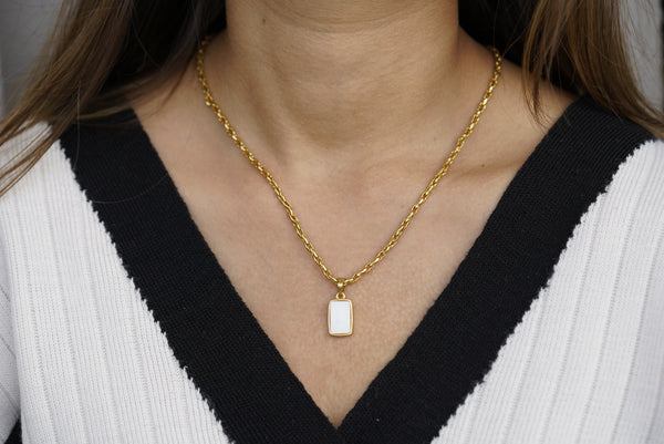 Pearl White Stone Statement Neclace