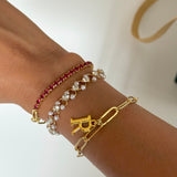 Golden Scarlet Bracelet Stack - Set of 3