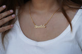 Signature style name necklace with stud