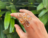 Crystal Flower Statement Ring