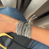 Twilight Grey Beaded Wrap Bracelet