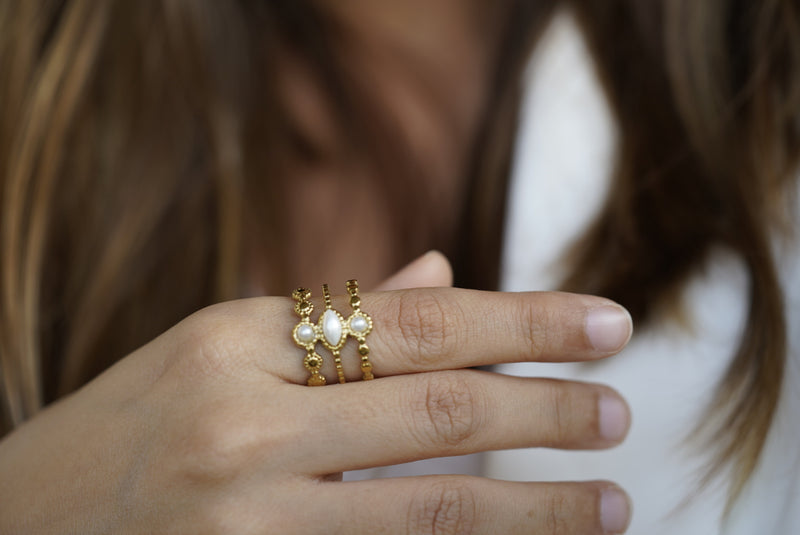 Gold Moonstone Ring