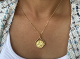 Gold Sun Moon Necklace