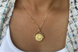 Gold Sun Moon Necklace