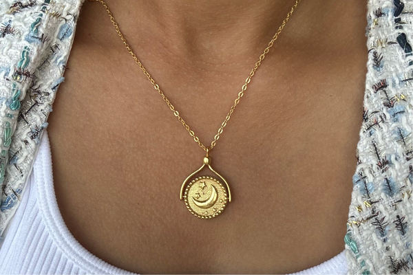 Gold Sun Moon Necklace