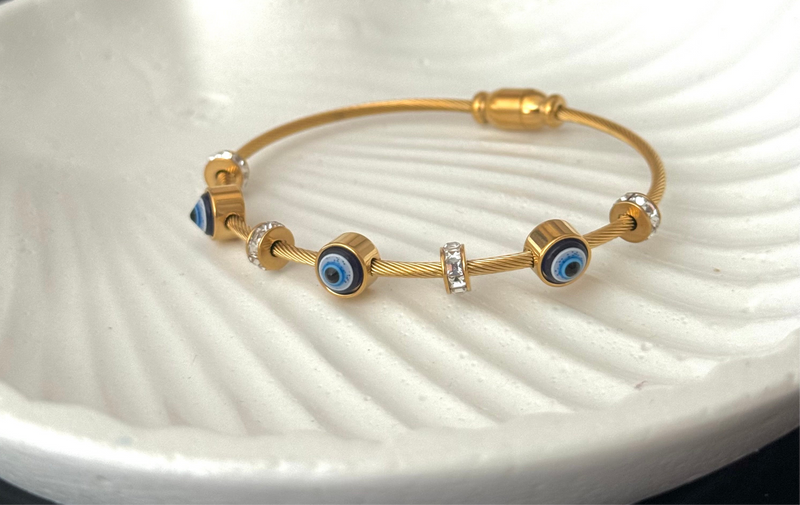 Evil Eye Cuff with Magnetic Closure