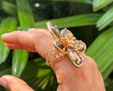 Crystal Flower Statement Ring