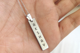 Personalized 2D memory Bar necklace