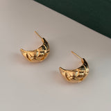 Gold Croissant Earrings