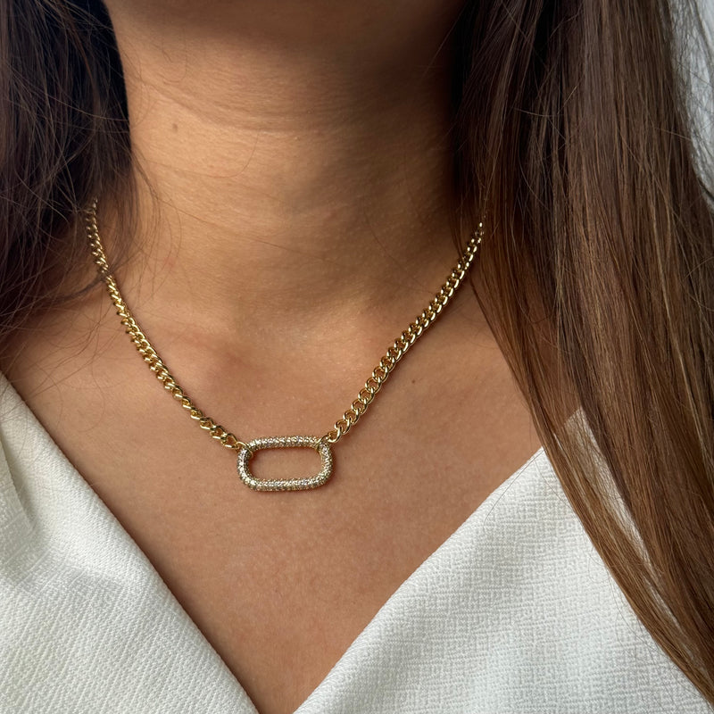 Studded Link Gold Chain Choker