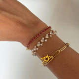 Golden Scarlet Bracelet Stack - Set of 3