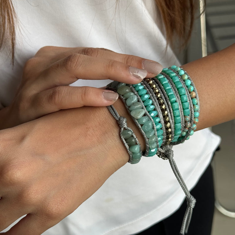 Caribbean Turquoise Beaded Wrap Bracelet