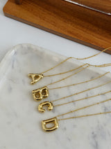 Gold Chunky Initial Statement Necklace