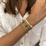 Pastel Stones & Pearl Wrap Bracelet