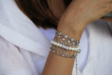 Oceanic Silver Pearl Wrap Bracelet