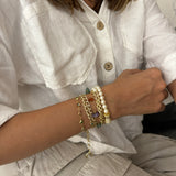 Pastel Stones & Pearl Wrap Bracelet